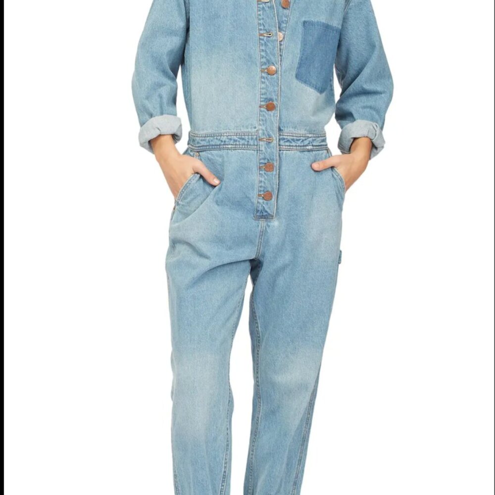 Women's Billabong x Wrangler Denim Jumpsuit Size L - Picture 5 of 5